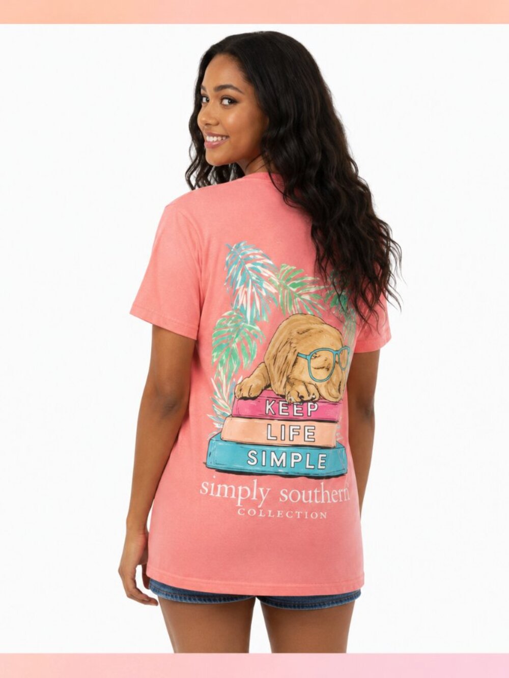 Simply Southern NWT "Keep Life Simple" Dog Lovers Preppy T-Shirt